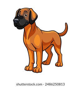 Bavarian Mountain Hound Dog breed vector illustration isolated on white background in cartoon style.