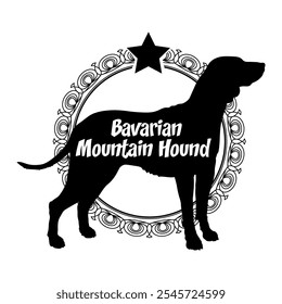 Bavarian Mountain Hound dog silhouette, dog, dog breeds,  vector, silhouette, logo design, animal, illustration, icon, sign, black, pet