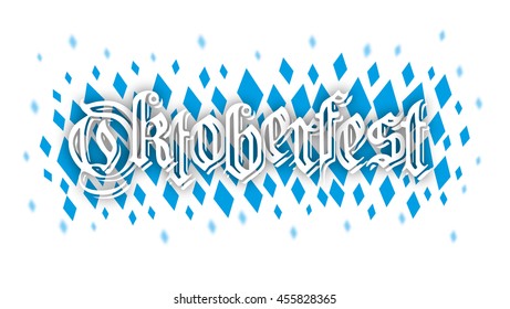 Bavarian national colors structure with text Oktoberfest. Eps 10 vector file.