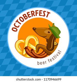 Bavarian octoberfest concept background. Cartoon illustration of bavarian octoberfest vector concept background for web design