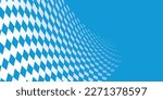 Bavarian Oktoberfest pattern with blue and white rhombus Flag of Bavaria Oktoberfest blue checkered background. Vector diamonds background with copy space for text.