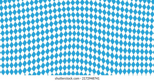 Patrón bávaro de Oktoberfest con Bandera hombus azul y blanco Bandera de Bavaria Oktoberfest fondo a cuadros azul Vector de fondo antiguo de diamantes con grietas y polvo