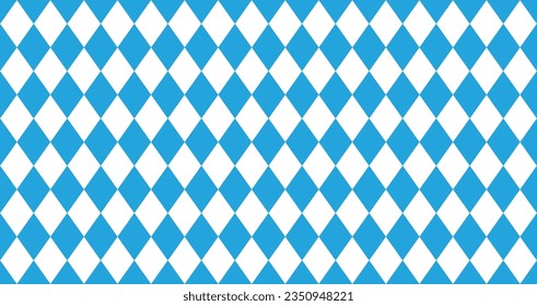 Bavarian Oktoberfest seamless pattern with blue and white rhombus Flag of Bavaria Oktoberfest blue checkered background 