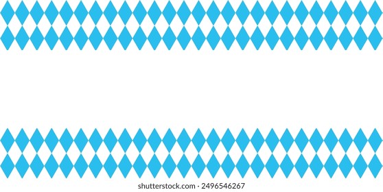 Bavarian Oktoberfest seamless pattern with blue and white rhombus Flag of Bavaria Oktoberfest blue checkered background Wallpaper Vector old diamonds background