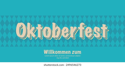 Patrón inconsútil bávaro del Oktoberfest con el rombo azul y blanco Bandera de Baviera Fondo a cuadros azul del Oktoberfest Fondo de Vector de Fondo de pantalla de diamantes viejos