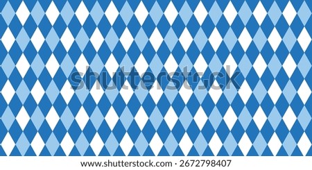 Bavarian Oktoberfest seamless pattern with blue and white rhombus Flag of Bavaria Oktoberfest blue checkered background Wallpaper Vector old diamonds background