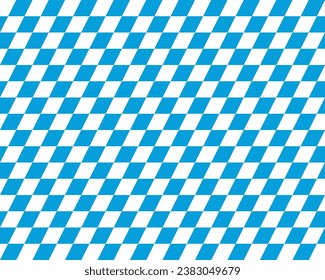 Bayerisches Muster. Hintergrund für das Festival in München. Textur mit weißem und blauem Rhombus. Flagge Bayerns.