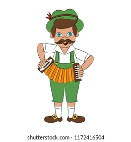 Bavarian playing accordion