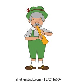 Bavarian playing trombone
