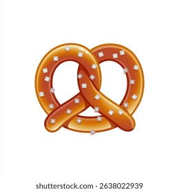 Bavarian pretzel emoji icon isolated on white background. Vector illustration emoji.