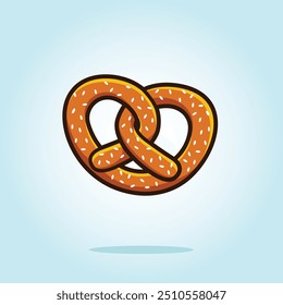 Bavarian pretzel. food vector cartoon illustration