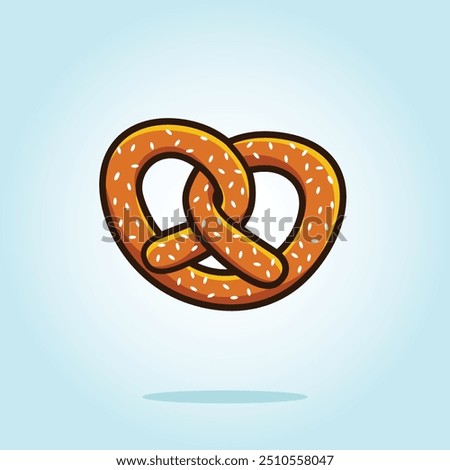 Bavarian pretzel. food vector cartoon illustration