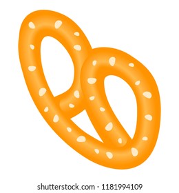 Bavarian pretzel icon. Isometric of bavarian pretzel vector icon for web design isolated on white background