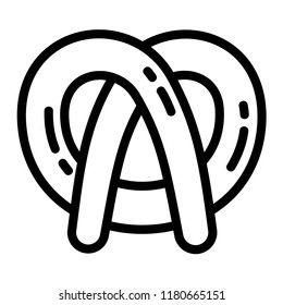 Bavarian pretzel icon. Outline bavarian pretzel vector icon for web design isolated on white background