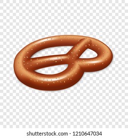 Bavarian pretzel icon. Realistic illustration of bavarian pretzel vector icon for web design on transparent background for web