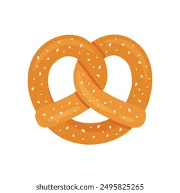 Bavarian pretzel isolated on white background. Vector illustration.