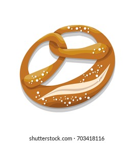  Bavarian pretzel isolated on white background. Octoberfest (Oktoberfest) in Munich. Holiday in Germany