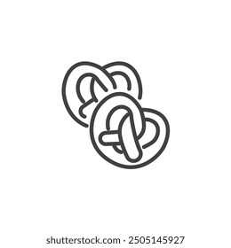 Symbol der Bayerischen Brezel-Linie. lineares Design für mobiles Konzept und Webdesign. Vektorsymbol der gedrehten Brezelkontur. Symbol, Logo-Abbildung. Vektorgrafiken