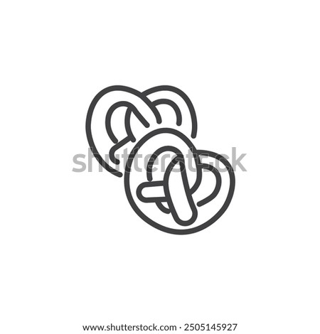 Bavarian Pretzel line icon. linear style sign for mobile concept and web design. Twisted Pretzel outline vector icon. Symbol, logo illustration. Vector graphics