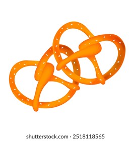 Bavarian pretzel symbol of oktoberfest with salt on white background