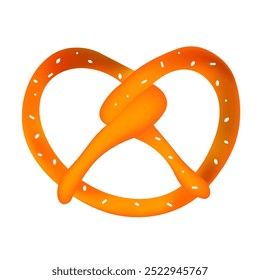 Bavarian pretzel symbol of oktoberfest with salt on white background