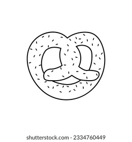 Bavarian pretzel vector illustration on white background