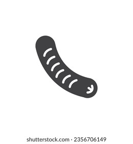 Icono vectorial de salchicha bávara. signo plano relleno para concepto móvil y diseño web. Icono de glifo de salchicha Frankfurter. Símbolo, ilustración del logotipo. Gráficos vectoriales