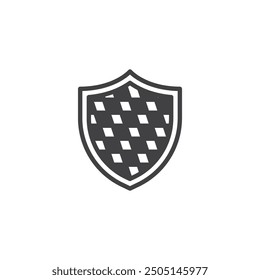 Bavarian Shield line icon. linear style sign for mobile concept and web design. Checkered Shield outline vector icon. Symbol, logo illustration. Vector graphics