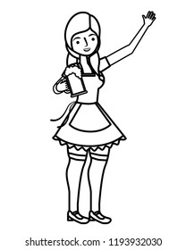 bavarian woman holding beer glass