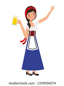 bavarian woman holding beer glass