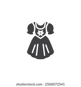 Bavarian women's dress vector icon. filled flat sign for mobile concept and web design. Dirndl Dress glyph icon. Symbol, logo illustration. Vector graphics