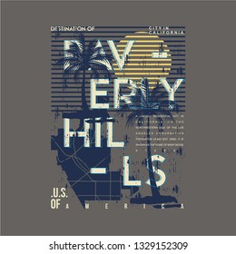 baverly hills graphic typography t shirt design vector illustration for ready print company product