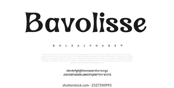 Bavolisse creative modern alphabet. Typography with modern regular and number. minimalist style fonts set. vector illustration
