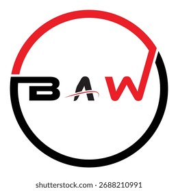 Iniciais da BAW Logotipo técnico corporativo