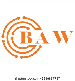 BAW letter design. BAW letter technology logo design on white background. BAW Monogram logo design for entrepreneur and business.