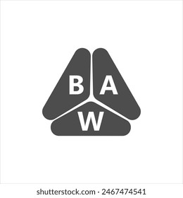 Diseño del logotipo de la letra BAW sobre fondo blanco. Diseño moderno creativo del logotipo de la letra de BAW. Diseño de Vector.
Letras BAW, Plantilla de Vector con logotipo BAW.