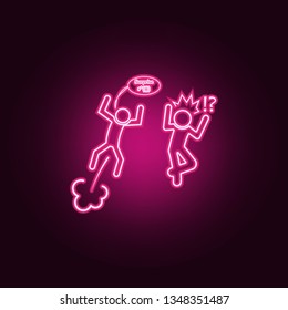 bawdy friendly jokes icon. Elements of Conversation and Friendship in neon style icons. Simple icon for websites, web design, mobile app, info graphics