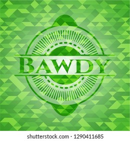 Bawdy realistic green mosaic emblem