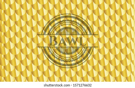 Bawl gold badge. Scales pattern. Vector Illustration. Detailed.