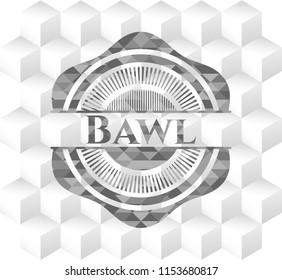 Bawl grey emblem with cube white background