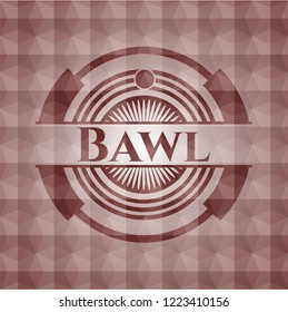 Bawl red geometric emblem. Seamless.