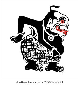 Bawor or Bagong one of the character of punakawan in javanesse shadoe puppet indonesia svg