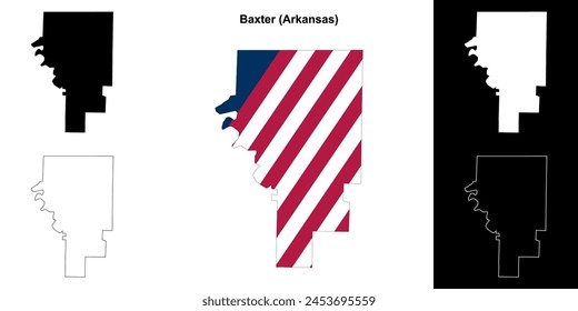 Baxter County (Arkansas) outline map set