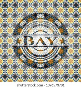 Bay arabesque style badge. arabic decoration.