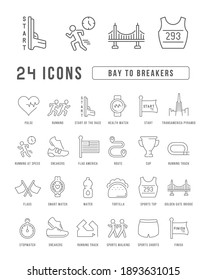 Bay to Breakers. Collection of perfectly thin icons for web design, app, and the most modern projects. The kit of signs for category Holidays.