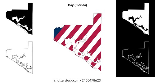 Bay County (Florida) outline map set
