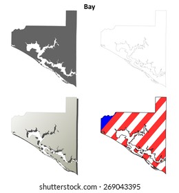 Bay County (Florida) Outline Map Set