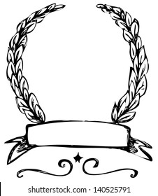 bay doodles laurel leaves tree competition place first laurel wreath with ribbon bay doodles laurel leaves tree competition place first sport nature star branch earth ceremony leaf sign celebration re
