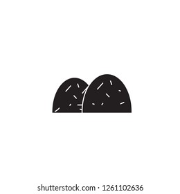 Bay hales black vector concept icon. Bay hales flat illustration, sign