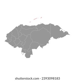 Bay Islands department map, administrative division of Honduras. Vector illustration.